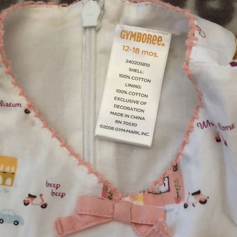 Gymboree White Travel Dress Size 12 - 18 months